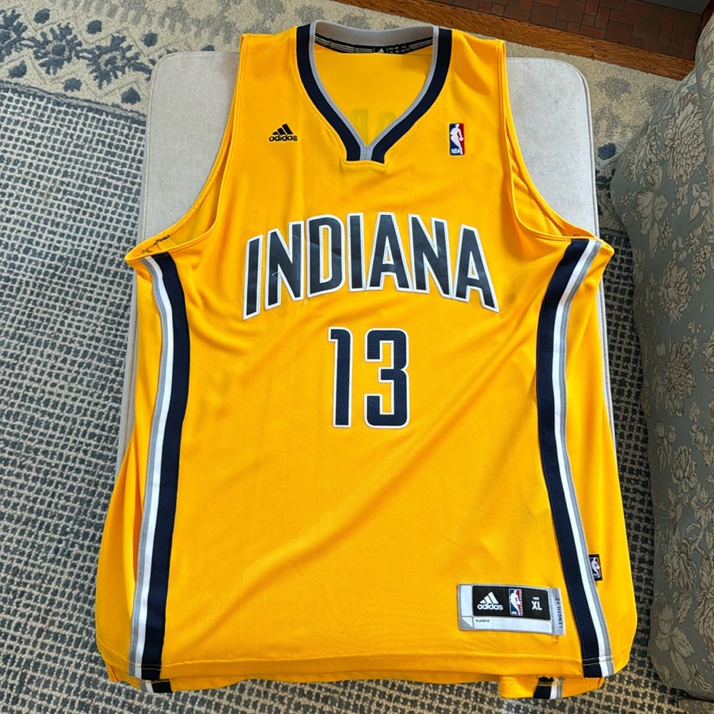 Indiana Pacers Gold Basketball Jersey Size XL #13 Paul George